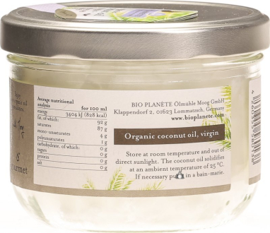 Kokosový olej panenský 400ml BIO Bioplanete