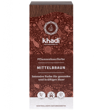 Khadi rastlinná farba na vlasy STREDNE HNEDÁ 100g