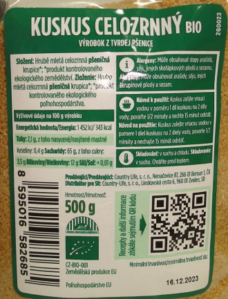 Kuskus celozrnný BIO 500g CL