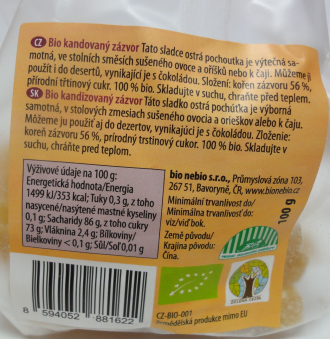 Zázvor kandizovaný 100g BIO