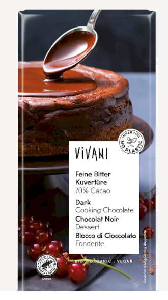 Horká čokoláda na varenie 70% kakaa, BIO 150g Vivani