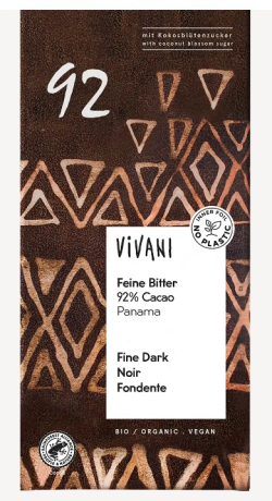Bio horká čokoláda 92% s kokosovým cukrom VIVANI 80g