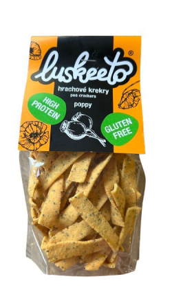 Farmárske strukovinové krekry - Makové  Luskeeto 70g